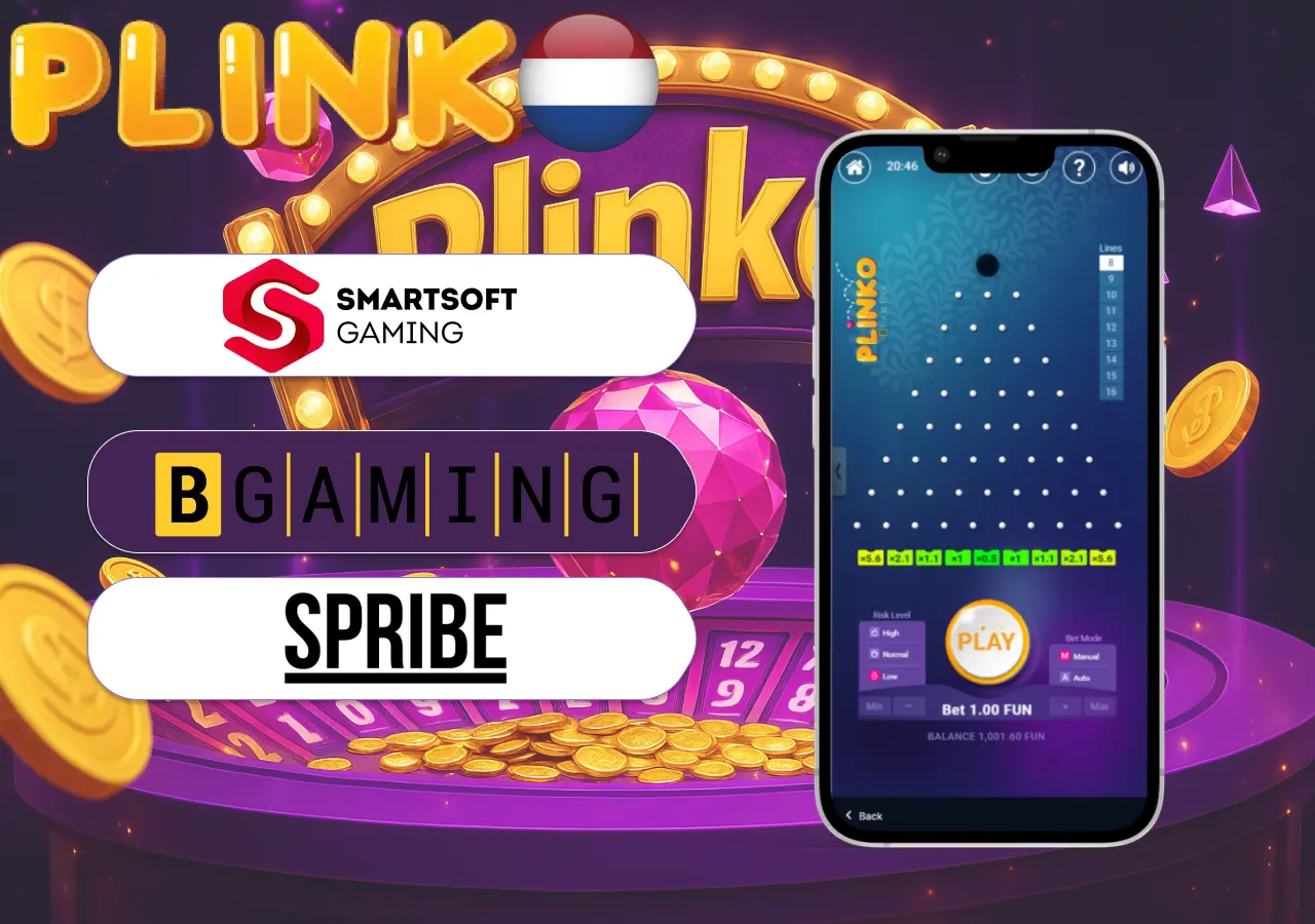 Top Plinko app providers including Smartsoft Gaming, BGaming and Spribe