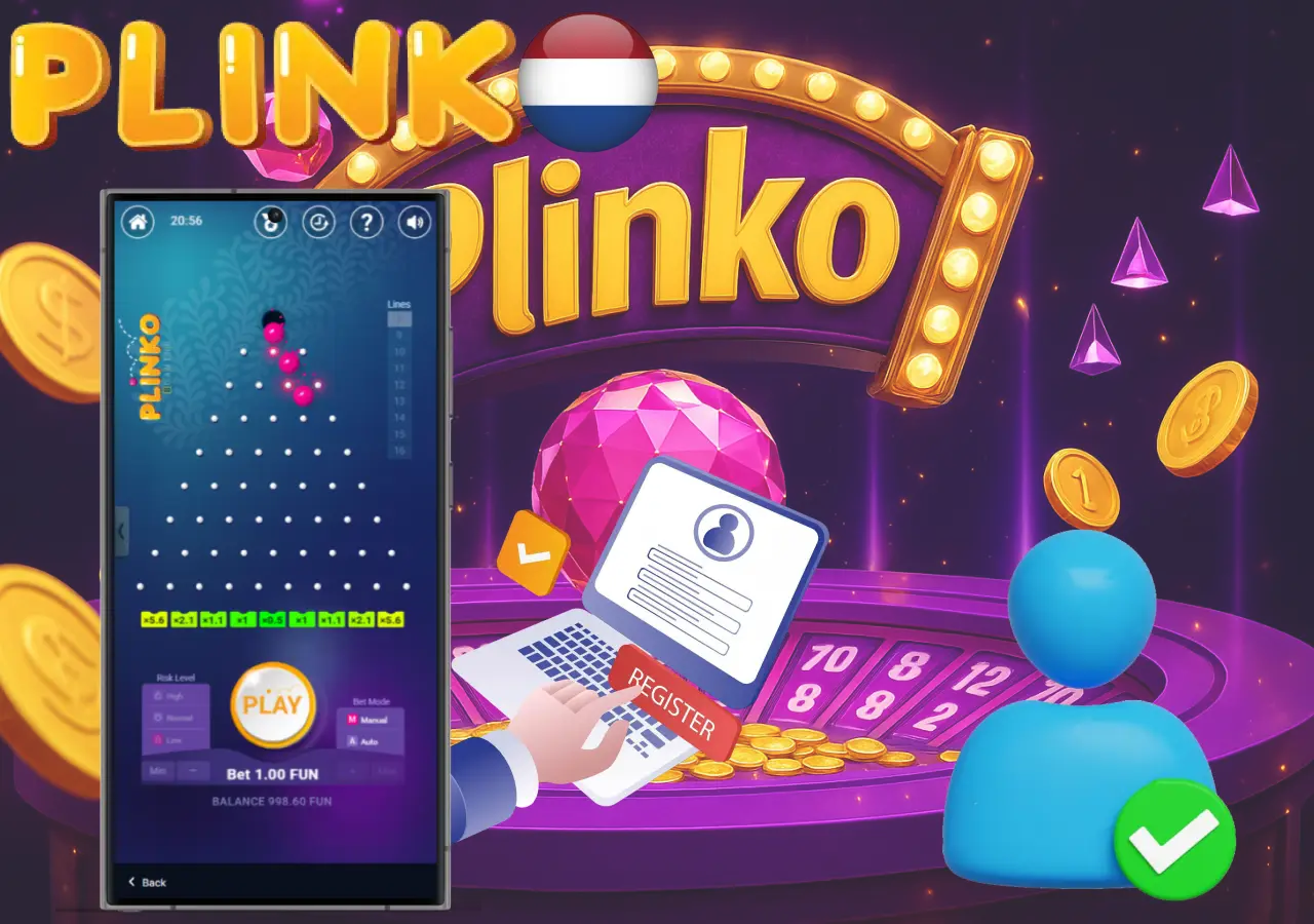 Register quickly through the Plinko mobile app to start playing in the Netherlands