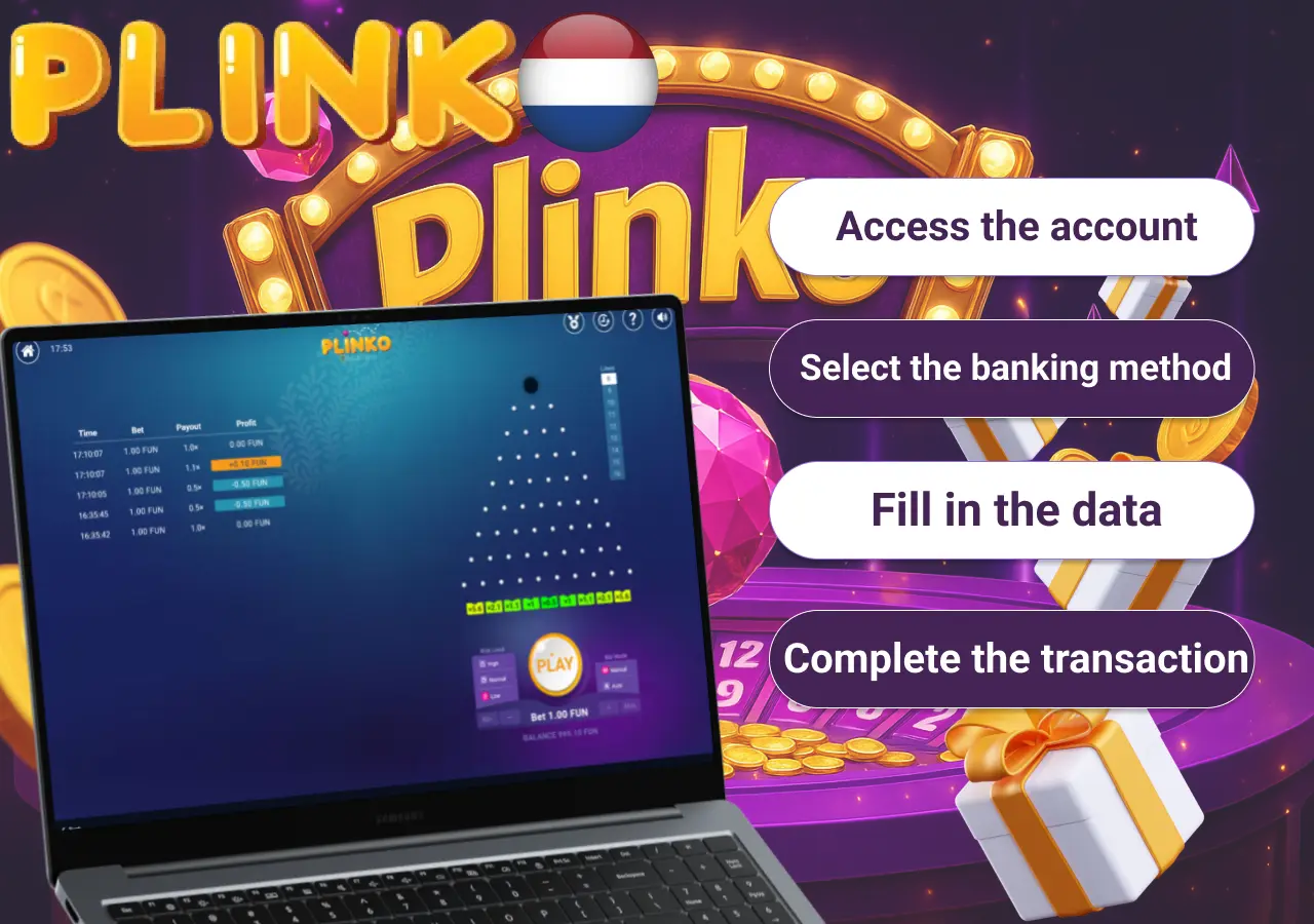 Steps to withdraw Plinko winnings with illustrated banking instructions